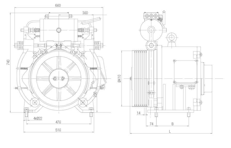 Synchronous Xinda Motor For Lift Door Spare Parts Gearless Elevator Motor